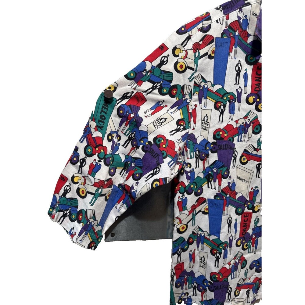 Vintage Cheryl Tiegs Sears Button Up Shirt Women sz 8 Stylized Print 1/2 Sleeve - Picture 12 of 16